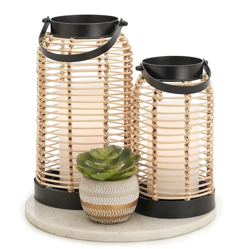 Natural Rattan Boho Lanterns J120591