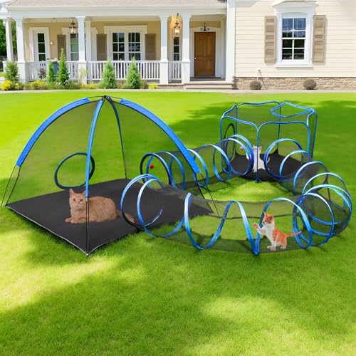 Outdoor Cat Enclosure with Tunnel and Storage Bag M72049