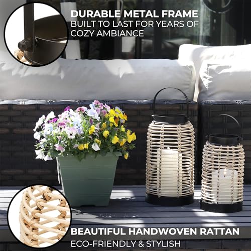 Natural Rattan Boho Lanterns J120591