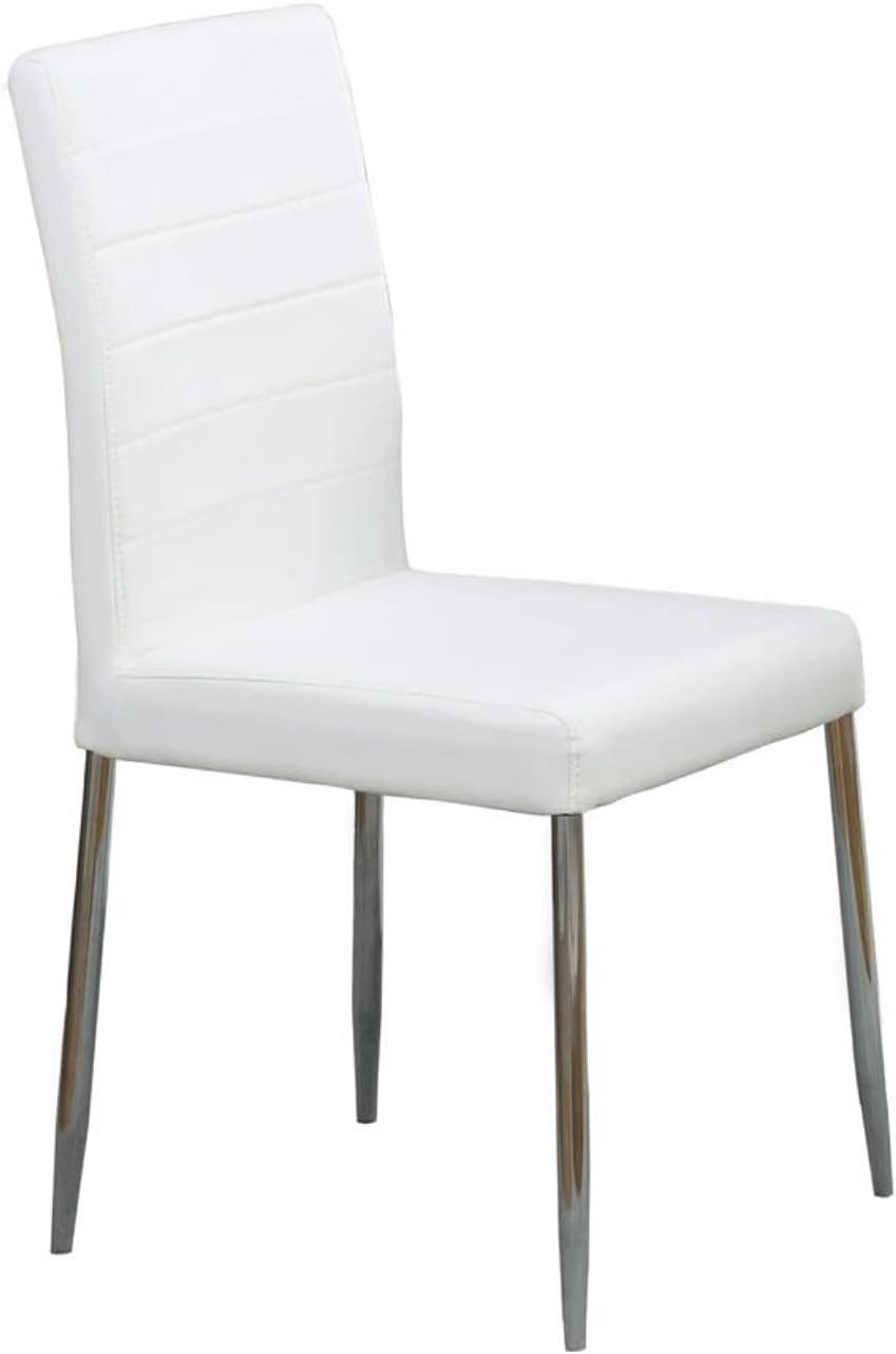 White Chrome Vinyl Dining Chairs Set of 4 F529797