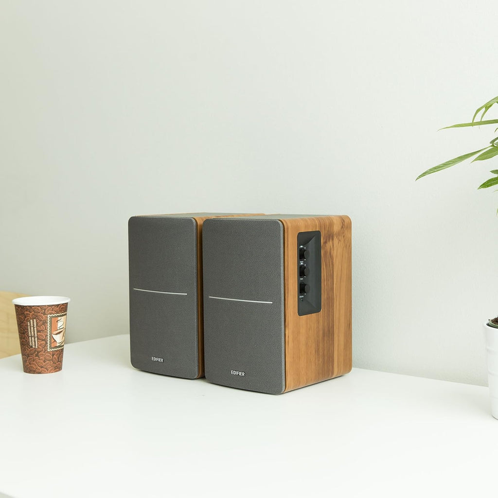 Powered Bookshelf Speakers - 2.0 Active Near Field Monitors - Wooden Enclosure - 42 Watts RMS X2937