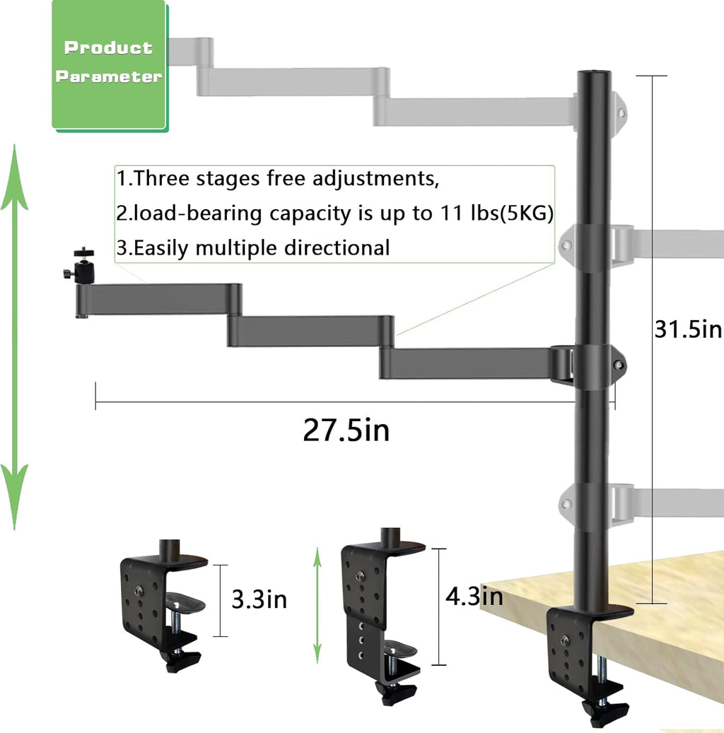 Overhead Camera Desk Mount Stand with Flexible Arm R649705