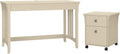 48W Cape Cod Gray Writing Desk with 2 Drawer Mobile File Cabinet E64790