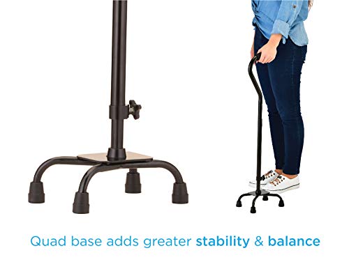Black Quad Cane With Offset K4307