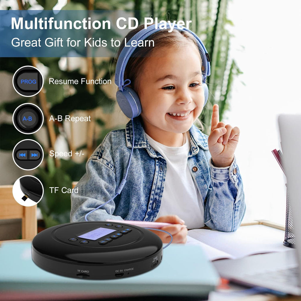 Portable Bluetooth CD Player with Dual Headphone Jack G1826