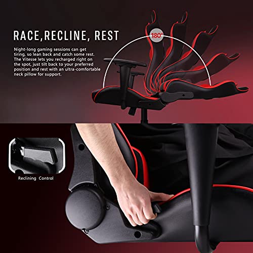 Purple Gaming Chair with Lumbar Support and Headrest F9002
