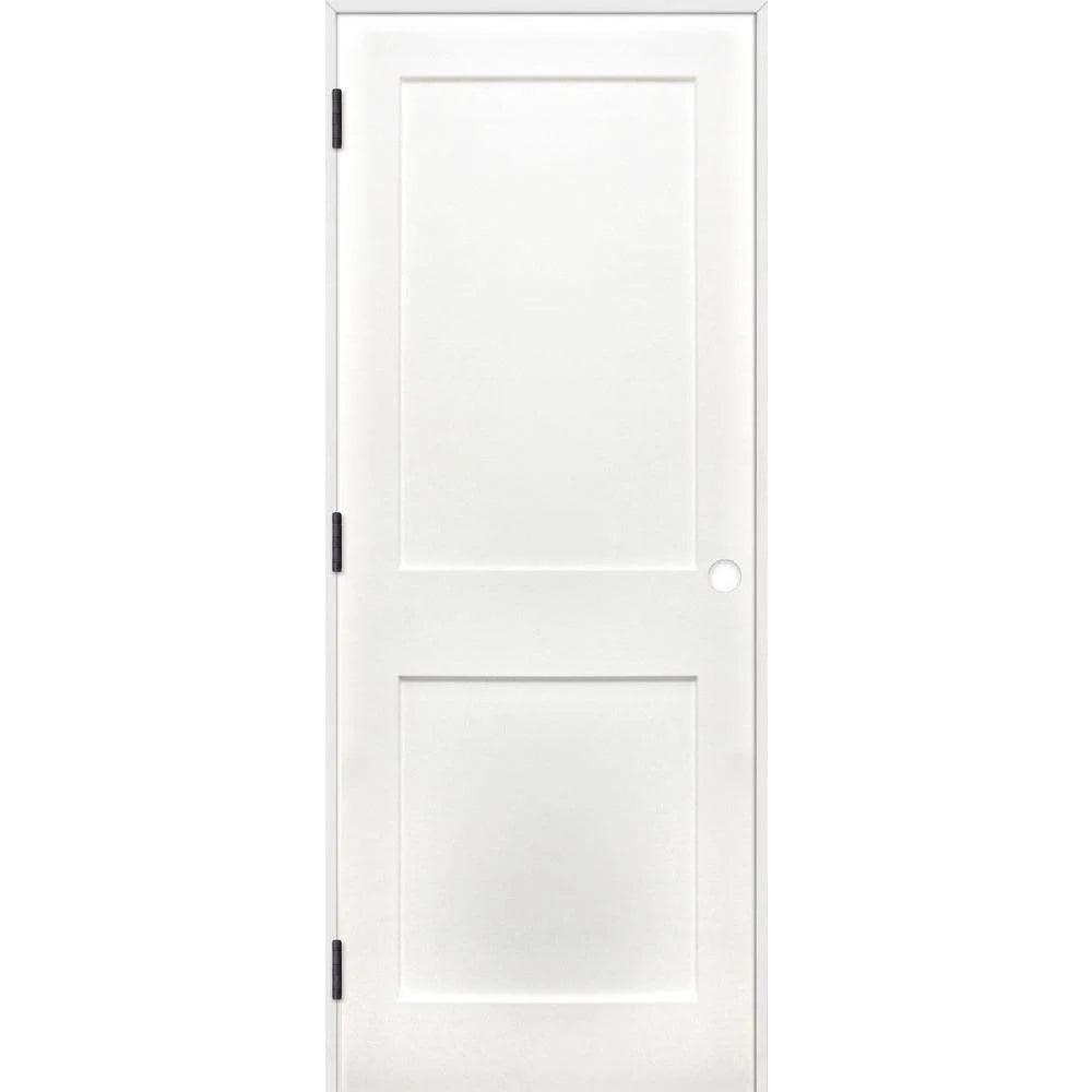 Shaker 2-Panel Solid Core Primed Pine Wood Single Prehung Interior Door O765