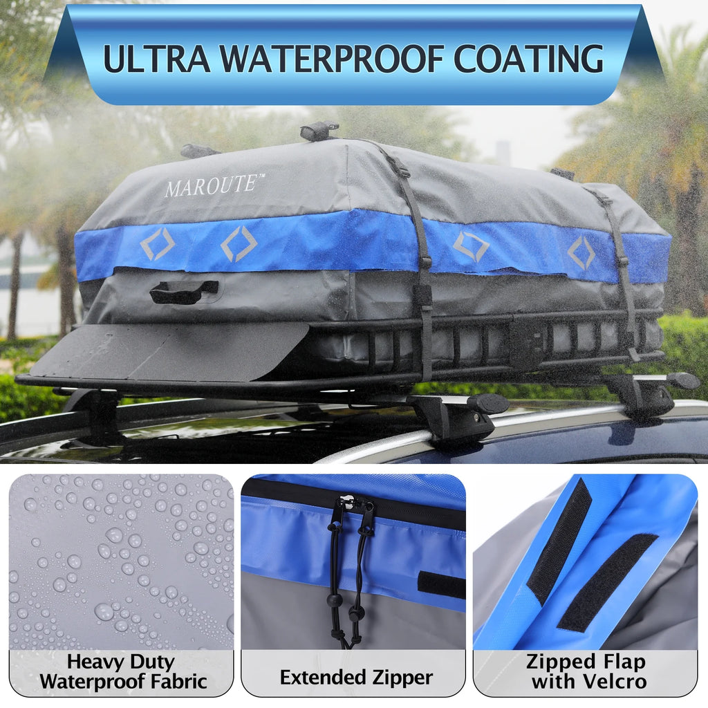 Rooftop Cargo Carrier Bag, 21 Cubic Feet Heavy Duty Waterproof Car Bag, 8 Door Hooks, Storage Bag Z265218