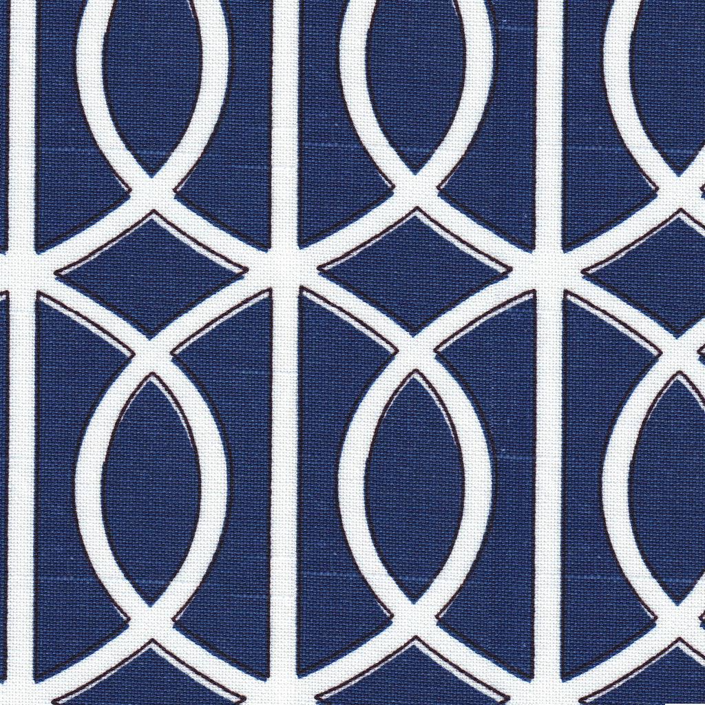 Cream and Blue Geometric Accent Armchair G66378