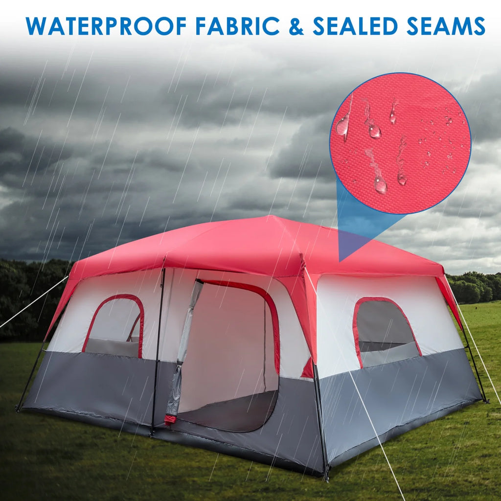 14 People Waterproof Windproof Camping Tent with 2 Doors X82210