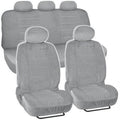 Checkered Cloth Car Seat Covers, 9pc Front and Rear Full Set W5842