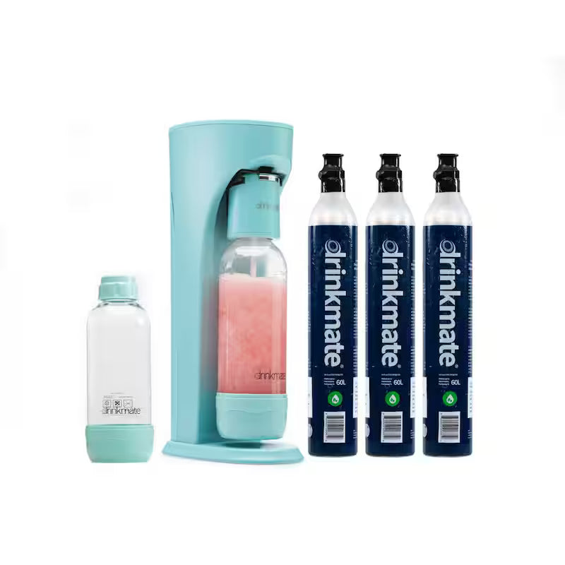 Sparkling Water Soda Maker Machine with 3 60L CO2 Cartridge, 1L and 0.5L Bottles S5624