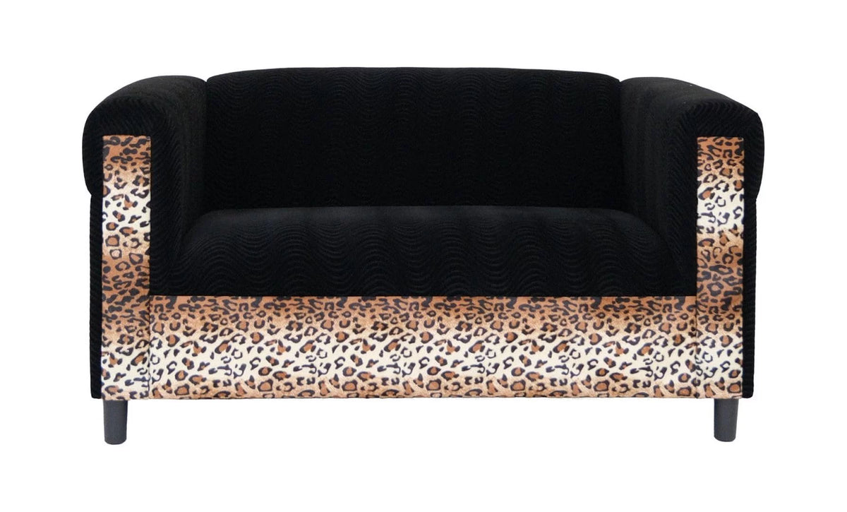 Black Velvet Loveseat Sofa I934
