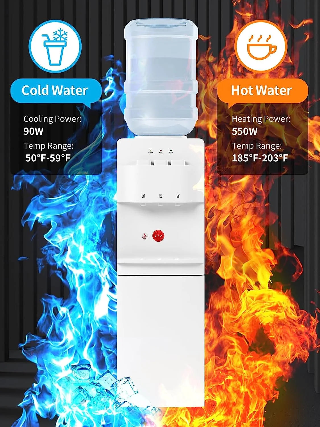 Top Loading Hot & Cold Water Cooler Dispenser White L6005
