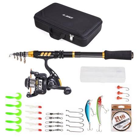 Carbon Fiber Telescopic Fishing Rod and Spinning Reel Combo B426871
