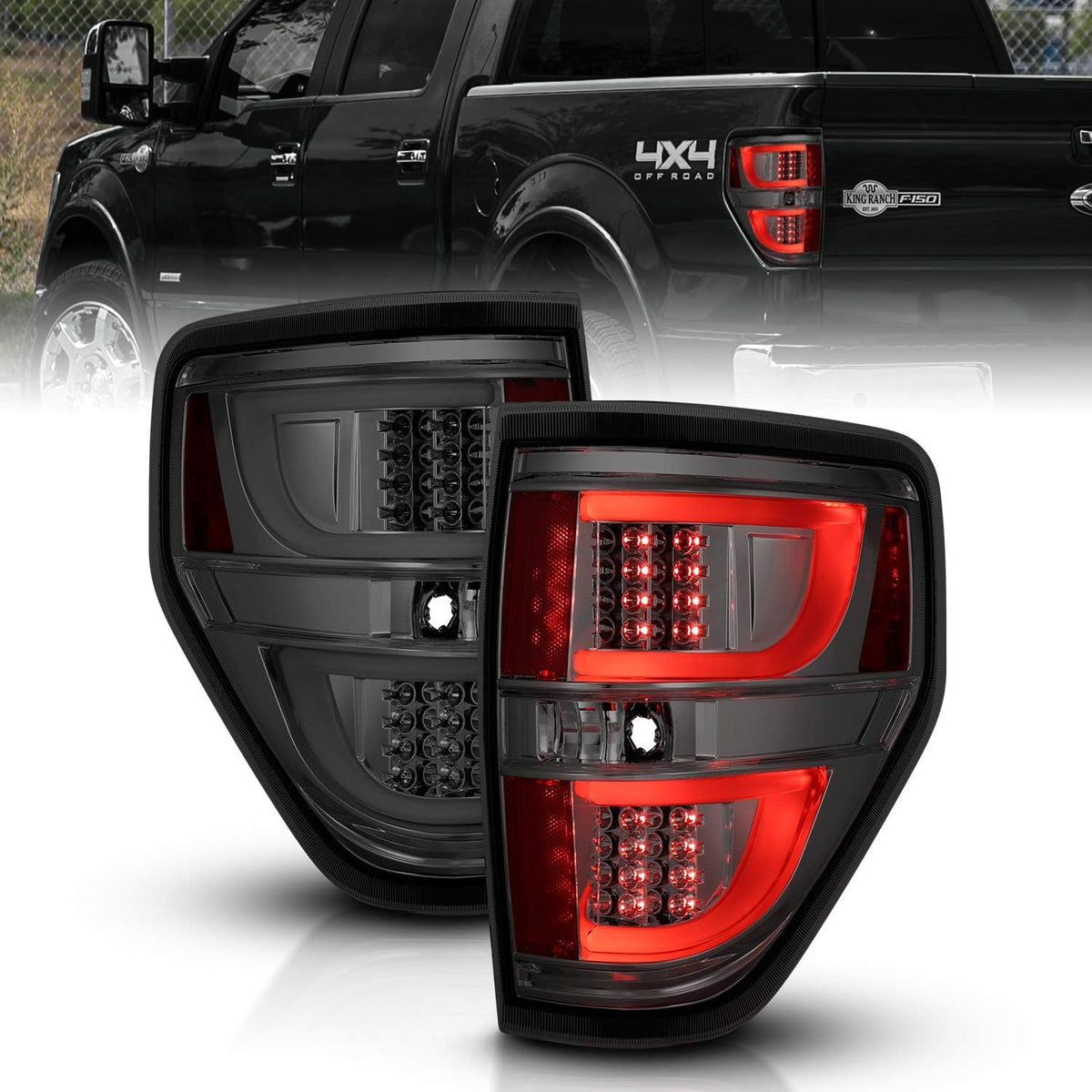 LED Tube Bar Replacement Brake Tail Lights Set for Ford F-150 Truck D108119