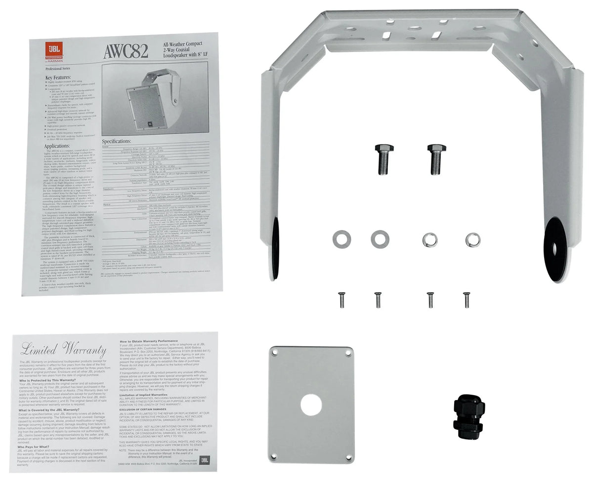 8" White Indoor/Outdoor Surface Mount Speakers Q960823