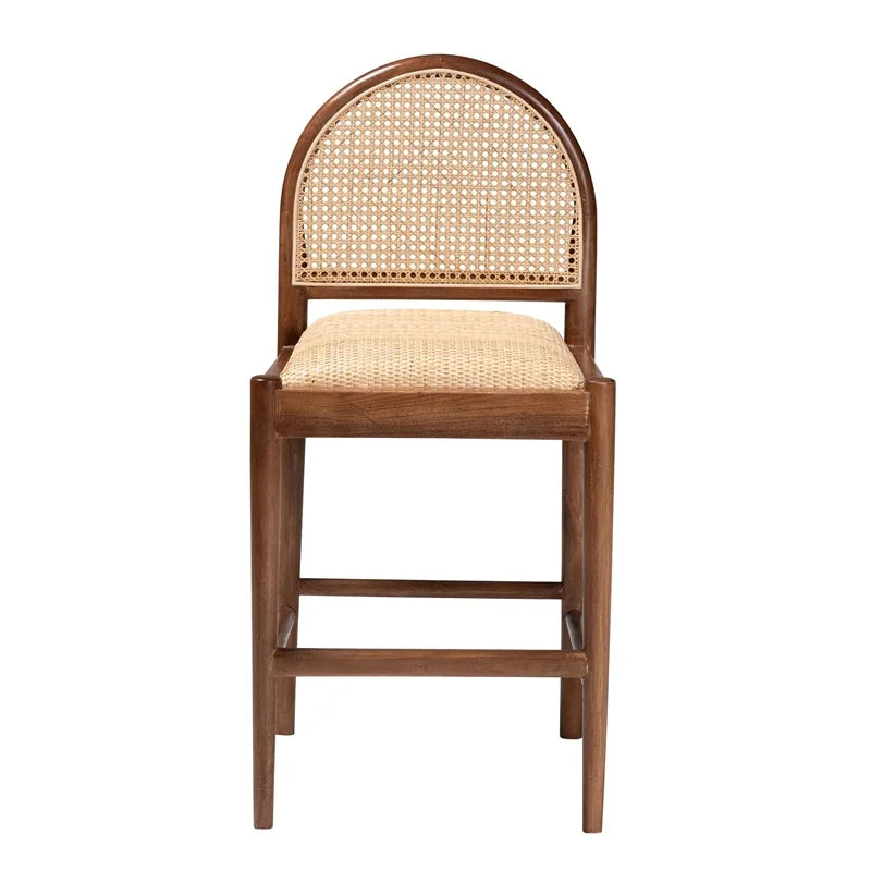 Natural Rattan and Acacia Wood Counter Stool K762