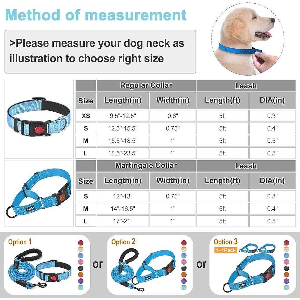 2 Packs Reflective Martingale Dog Collar K666030