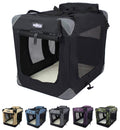 3-Door Folding Soft-Sided Dog Crate, Black, 36-in I9967
