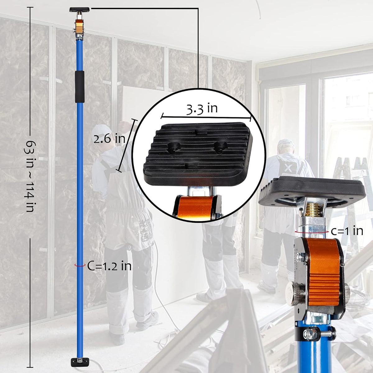 Adjustable Steel Support Pole, 1 Pack Z78749