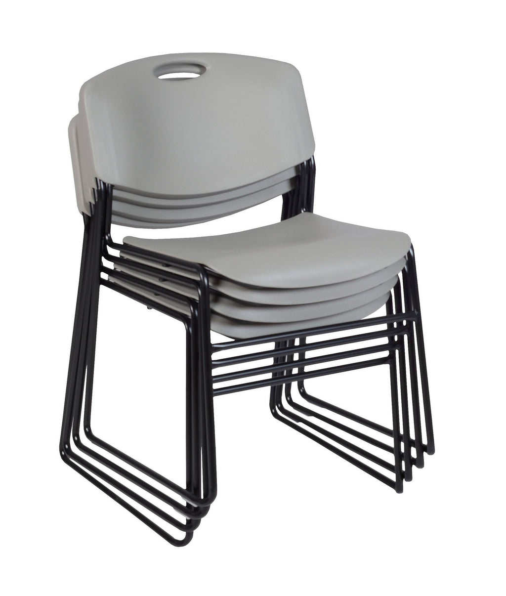 Maple Training Table with 2 Grey Stack Chairs F395