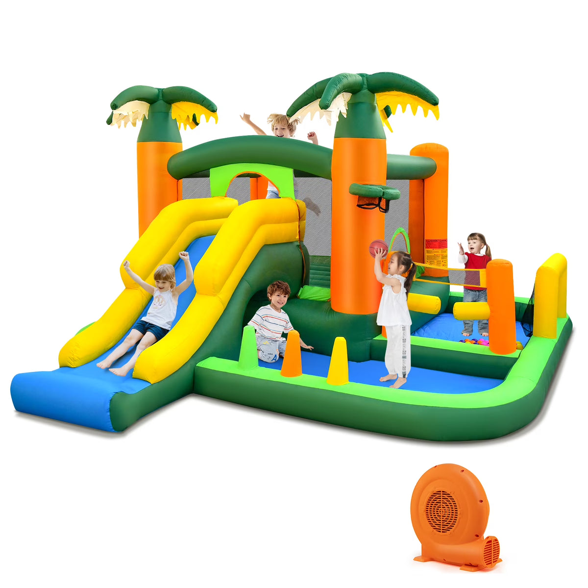 8-in-1 Inflatable Bounce Castle with Blower R787896