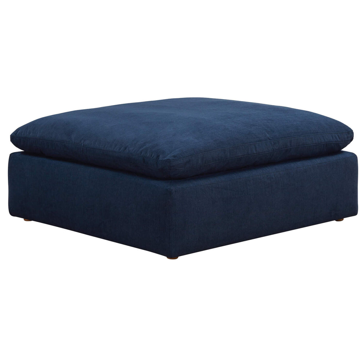 Navy Puff Fabric Slipcovered Sectional Modular Ottoman S48972