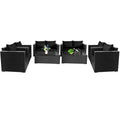 8 Pcs Rattan Patio Conversation Set with Black Cushions A8824
