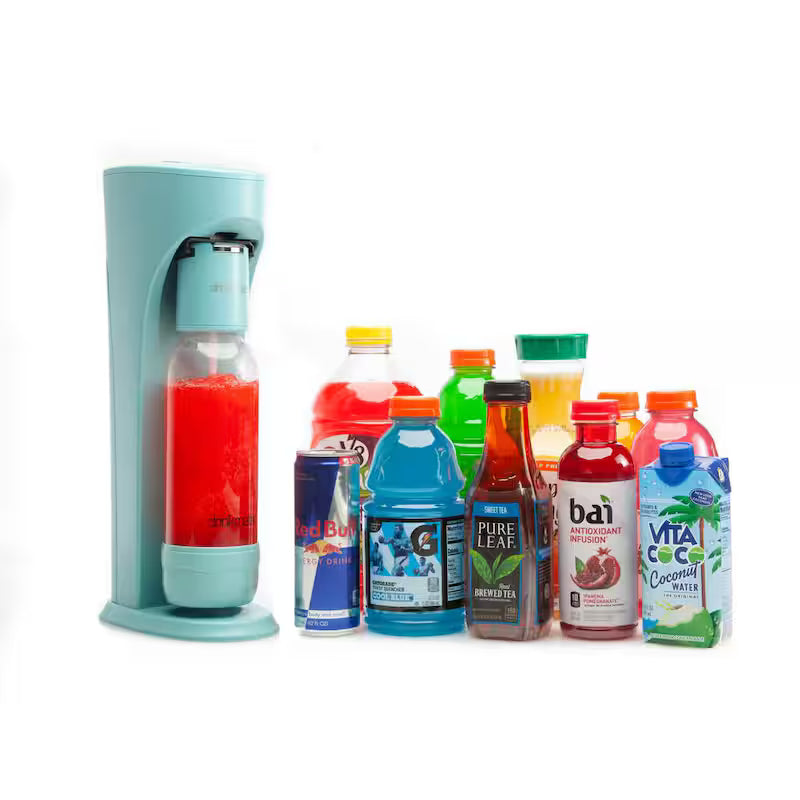 Sparkling Water Soda Maker Machine with 3 60L CO2 Cartridge, 1L and 0.5L Bottles S5624