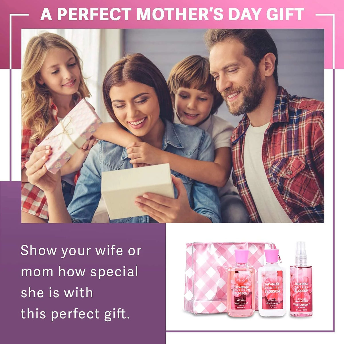 Japanese Cherry Blossom 3 Piece Set Shower Gel, Mist, and Lotion R86436