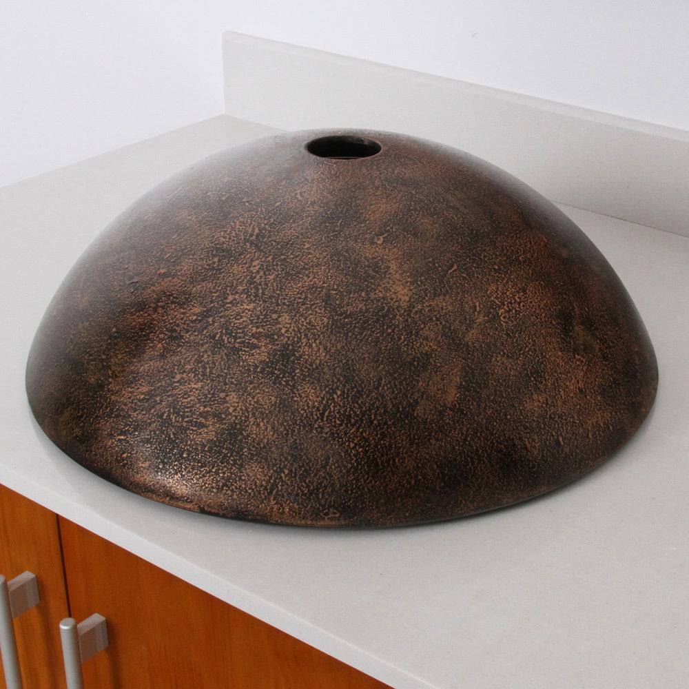 Brown Glass Bathroom Vessel Sink and Waterfall Faucet M6203