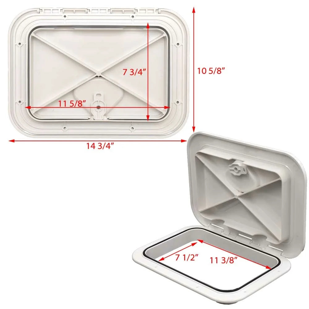 14.75 x 10.6 Inch White ABS Boat Access Hatch Q727499