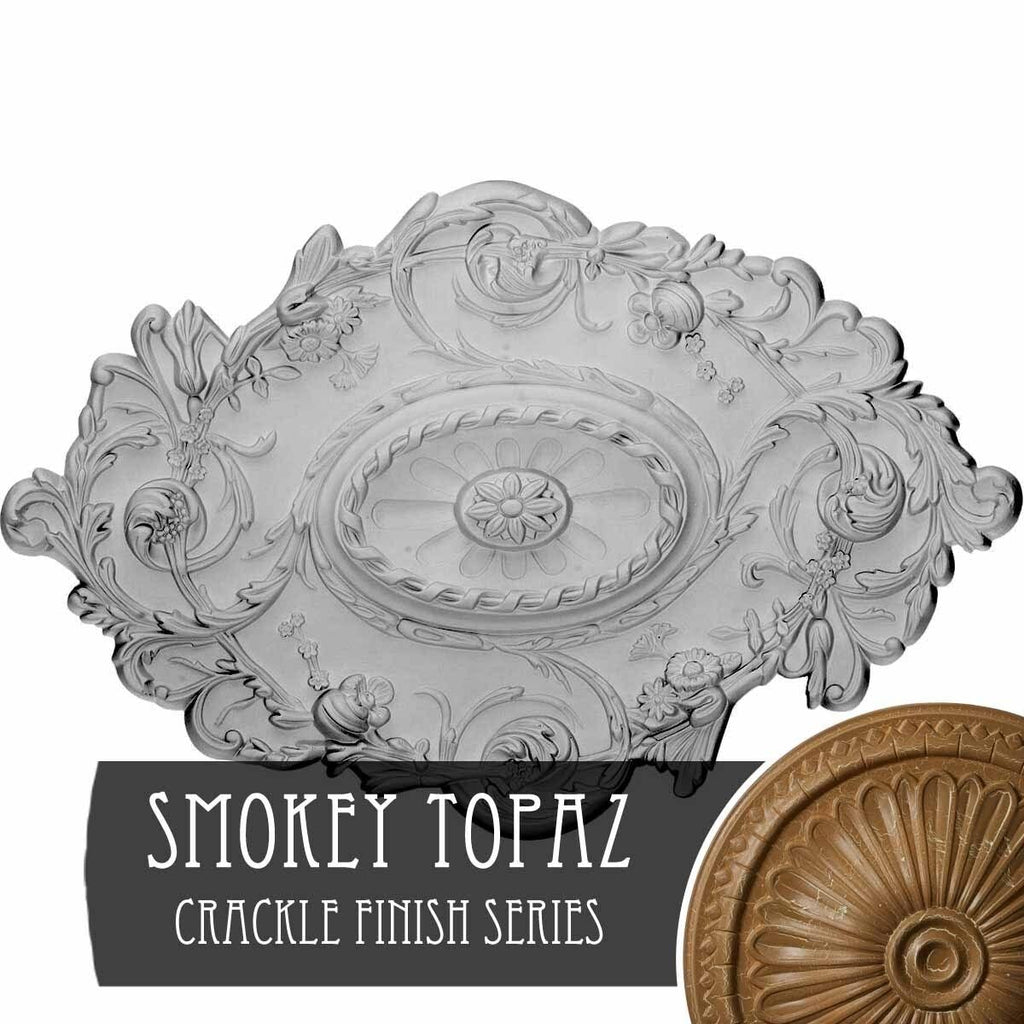Smokey Topaz Crackle Ceiling Medallion H72191