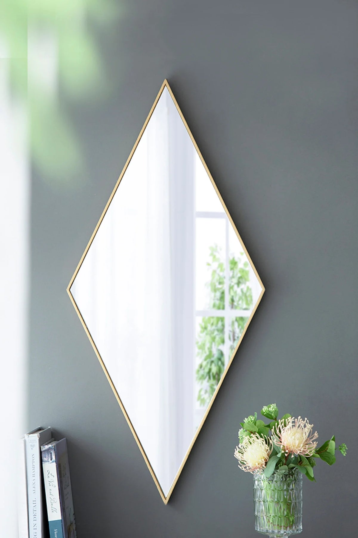 Large Gold Diamond Wall Mirror K42956