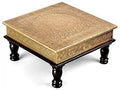 Brass and Wooden Indian Chowki Low Stool J2520