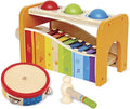 Wooden Pounding Bench, Xylophone, and Tambourine Music Set O903569
