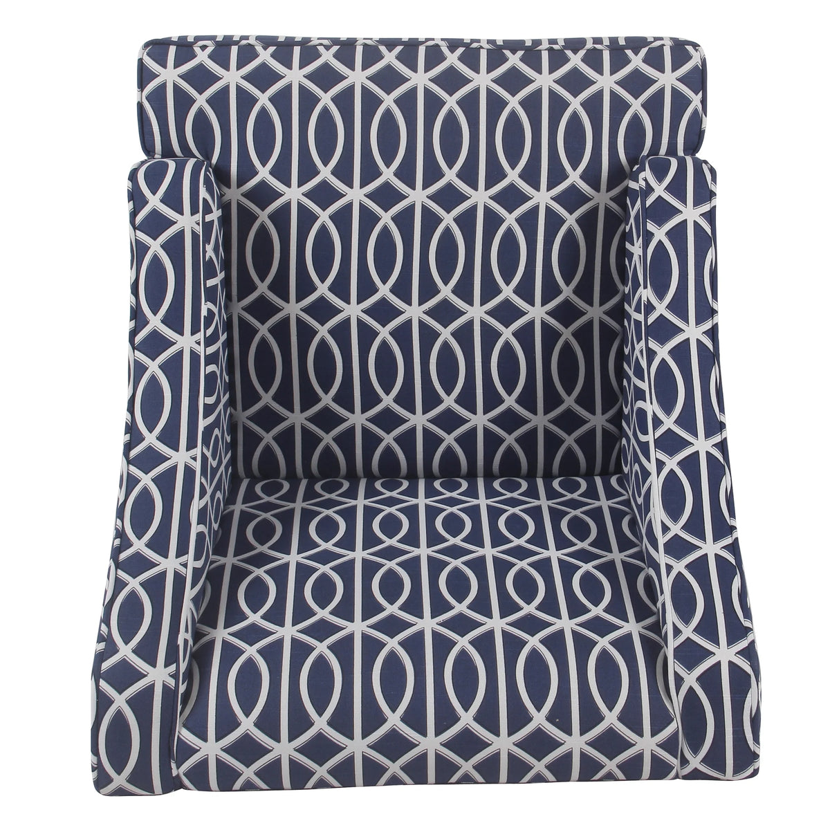 Cream and Blue Geometric Accent Armchair G66378