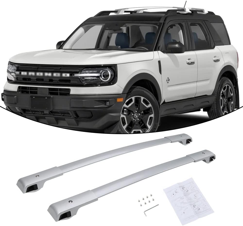 Silver Cross Bar Roof Rack Rail Rooftop Cargo Accessories E49324