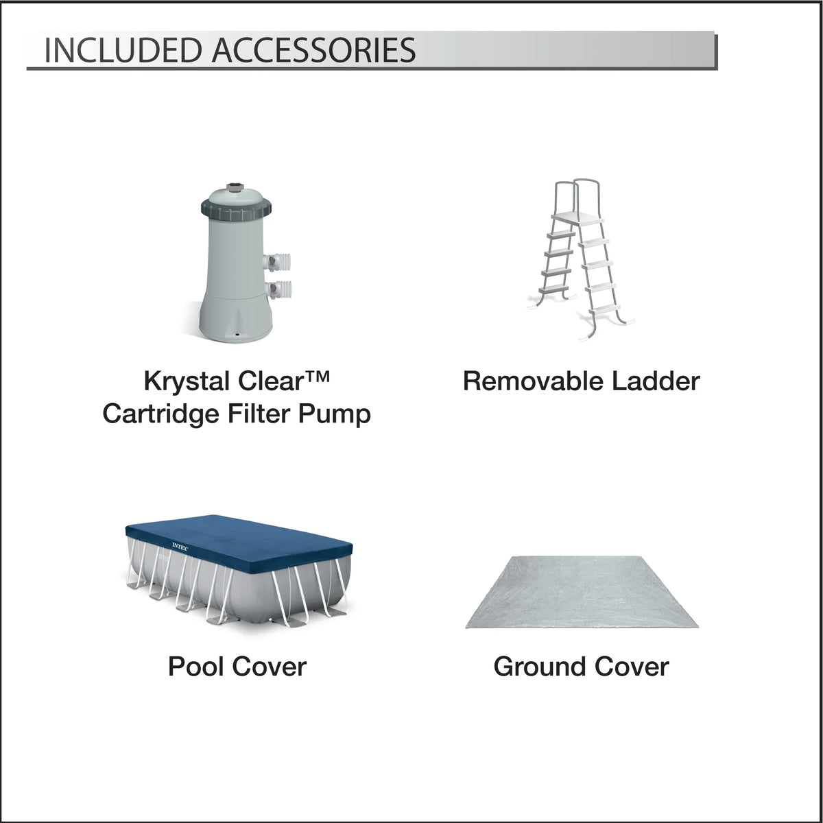 16Ft x 8Ft x 42In Rectangular Pool Set K23855