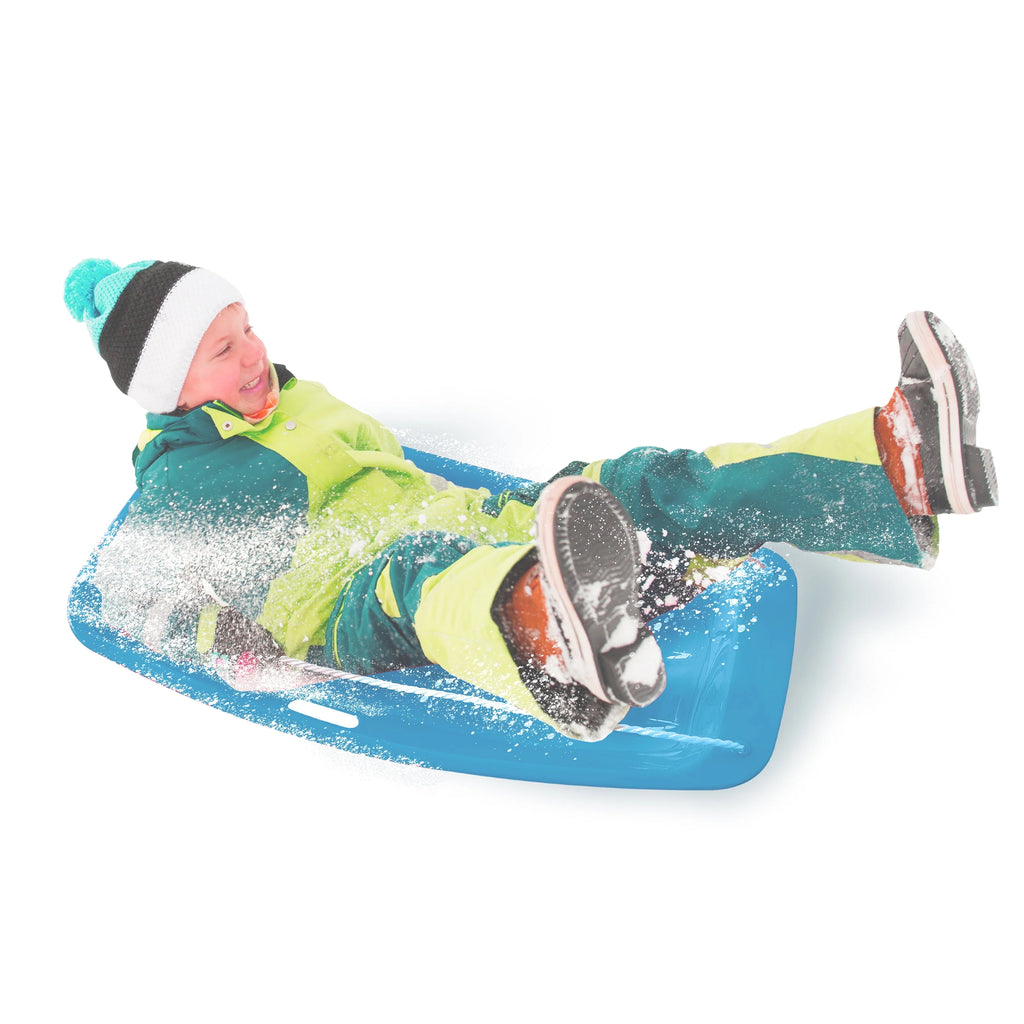 Blue Plastic Snow Toboggan Sled with Tow Rope H812