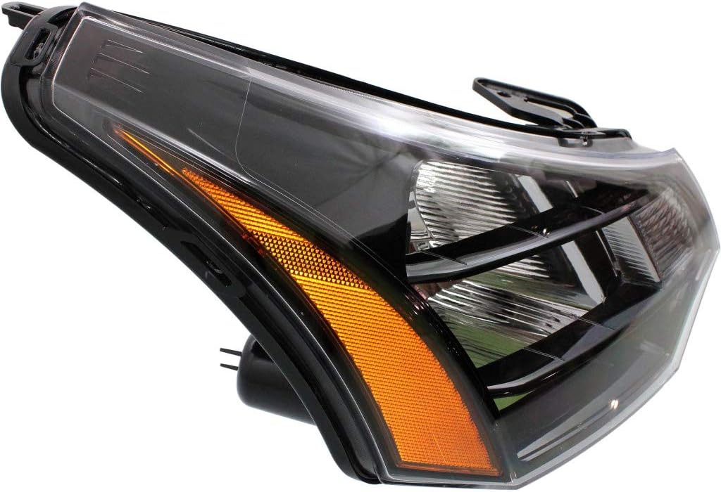 Passenger Side Black Bezel Headlight Assembly with Bulbs D7950