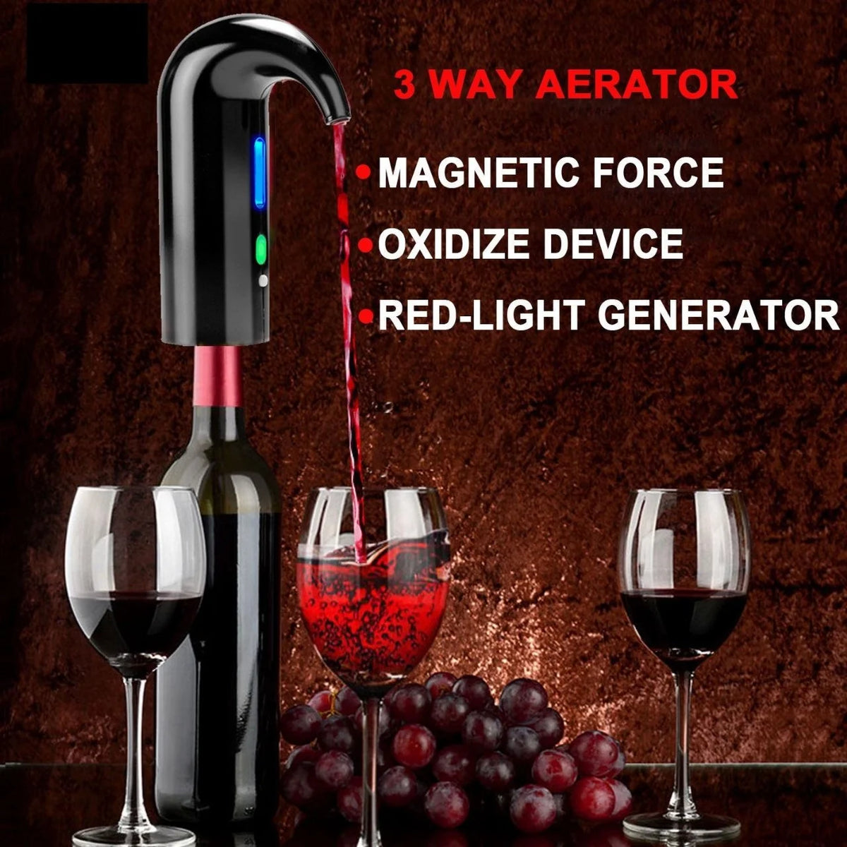 Electric Wine Aerator & Magnetic Bottle Opener H2257