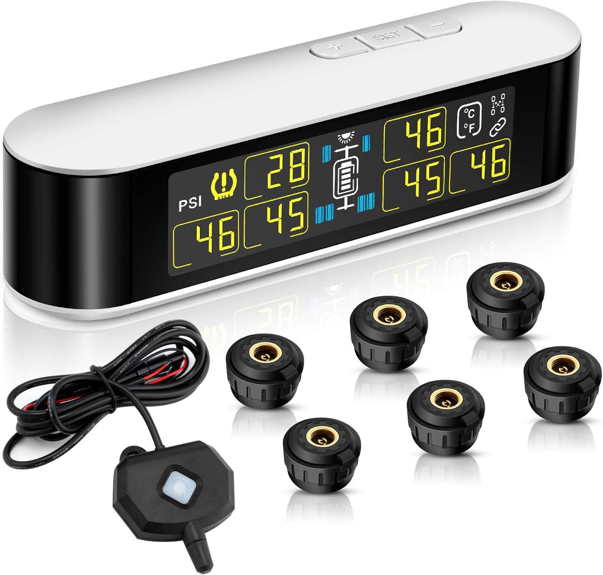 6 External Sensors TPMS Tire Pressure Monitoring System with LCD Color Screen L36436