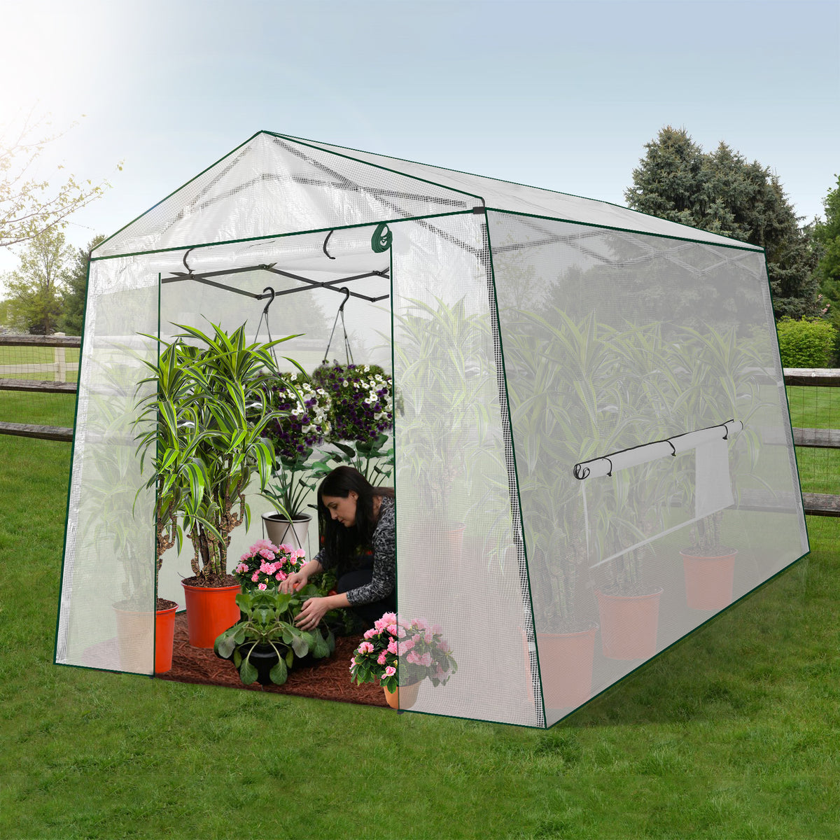 White Pop-up PVC Greenhouse B724313