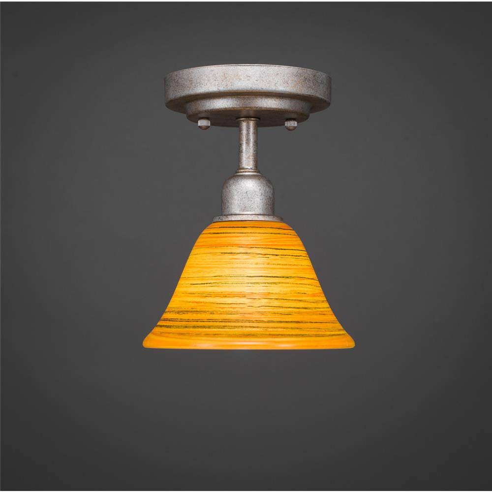 Vintage 1 Light Semi-Flush Mount with Glass Shade X54399