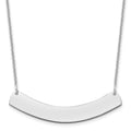 14k White Gold Curved Blank Bar Necklace E95751