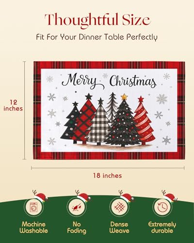 Christmas Placemats Set of 4 Buffalo Plaid Y39704