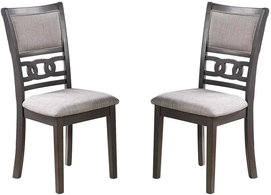 Set of 4 Grey Rubberwood Dining Chairs W8731