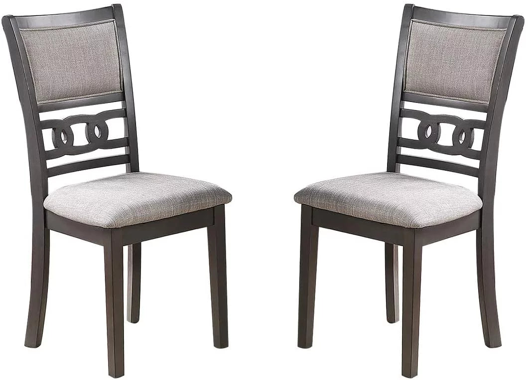 Set of 4 Grey Rubberwood Dining Chairs W8731
